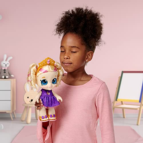 Kindi Kids Tiara Sparkles Royal Candy Scented Big Sister Official 10 Inch Toddler Doll with Bobble Head, Big Glitter Eyes, Changeable Clothes and Removable Shoes