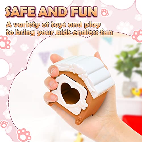 Pet Pretend Play Toys, Cat Figures Playset Toy, Realistic Pet Care Center, Cat House Furniture Toys for Doll Accessories, Cat Care Role Play Educational Toys Gift for Kids Boys Girls 3 4 5 6 Years