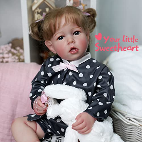 BABESIDE Reborn Dolls - 17-Inch Velvety-Smooth Skin Realistic-Newborn Baby Dolls Blue Eyes Girl Real Life Baby Dolls with Toy Accessories Gift Set for Kids Age 3+ & Collection