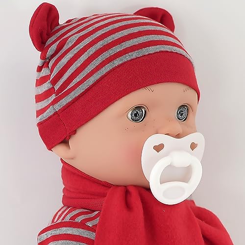 The Magic Toy Shop Bibi Doll - 16" Realistic Lifelike Baby Dolls With Freckles Soft Body Vinyl Doll with Sounds and Dummy (Boy Doll)
