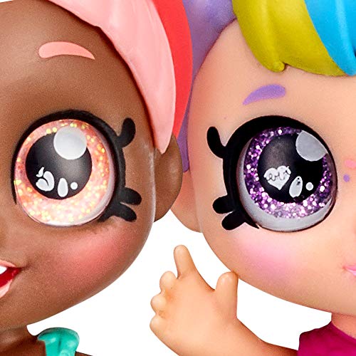 Kindi Kids Minis Rainbow Besties - 3 Collectable Posable Bobble Head Figurines - Marsha Mello, Summer Peaches, Rainbow Kate