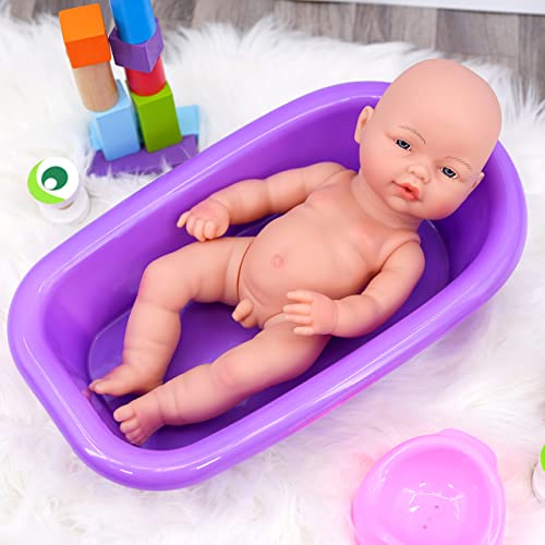 The Magic Toy Shop Bibi Doll - 14" Anatomically Correct Soft Vinyl Lifelike New Born Realistic Baby Girl Boy Doll (Boy Doll)