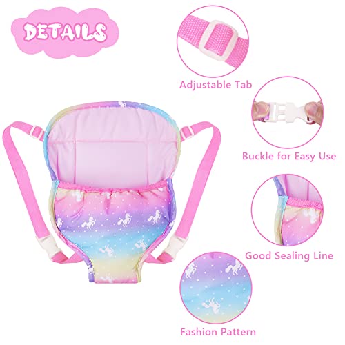 Aolso Baby Doll Carrier Storage Bag Backpack, Baby Doll Carrier with Adjustable Straps, Doll Sling Carrier Front and Back Portable Bag Doll Accessories for 14-18 Inch Dolls (Doll Not Included)