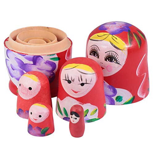 NUOBESTY Wooden Russian Nesting Dolls Matryoshka Dolls Stacking Doll Toys for Halloween Christmas New Year Gifts