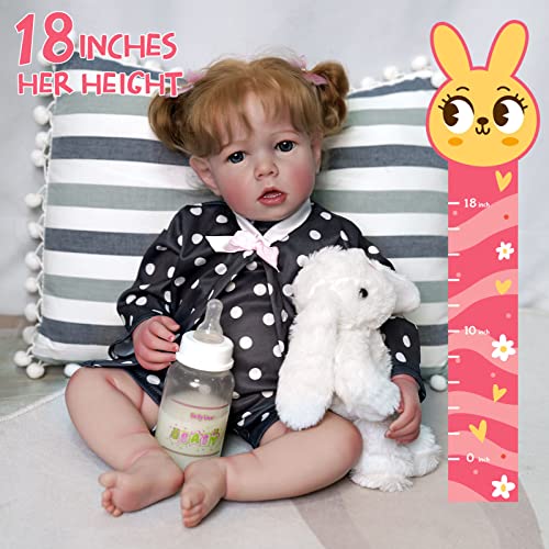 BABESIDE Reborn Dolls - 17-Inch Velvety-Smooth Skin Realistic-Newborn Baby Dolls Blue Eyes Girl Real Life Baby Dolls with Toy Accessories Gift Set for Kids Age 3+ & Collection