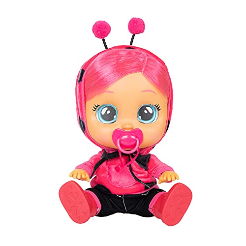 CRY BABIES Dressy Lady Ladybug | Interactive baby doll that cries Real tears, with coloured hair and changeable Outfits to Dress up - Toy & function doll for kids + 18 months