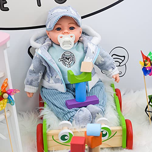 18" Soft Bodied New Born Boy Baby Doll Toy with Dummy and Crying Talking Baby Sounds