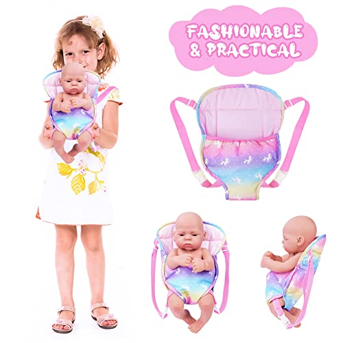 Aolso Baby Doll Carrier Storage Bag Backpack, Baby Doll Carrier with Adjustable Straps, Doll Sling Carrier Front and Back Portable Bag Doll Accessories for 14-18 Inch Dolls (Doll Not Included)