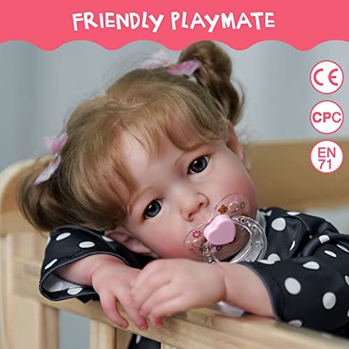 BABESIDE Reborn Dolls - 17-Inch Velvety-Smooth Skin Realistic-Newborn Baby Dolls Blue Eyes Girl Real Life Baby Dolls with Toy Accessories Gift Set for Kids Age 3+ & Collection