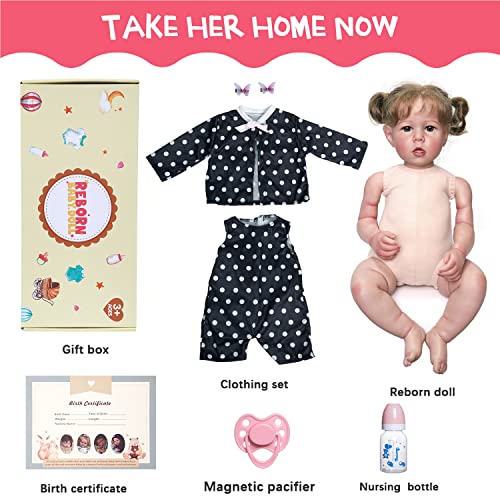 BABESIDE Reborn Dolls - 17-Inch Velvety-Smooth Skin Realistic-Newborn Baby Dolls Blue Eyes Girl Real Life Baby Dolls with Toy Accessories Gift Set for Kids Age 3+ & Collection