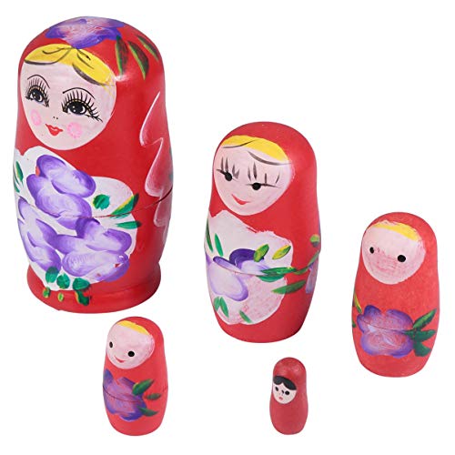 NUOBESTY Wooden Russian Nesting Dolls Matryoshka Dolls Stacking Doll Toys for Halloween Christmas New Year Gifts