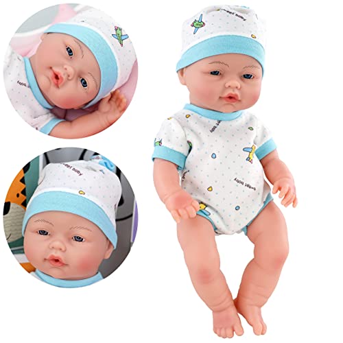 The Magic Toy Shop Bibi Doll - 14" Anatomically Correct Soft Vinyl Lifelike New Born Realistic Baby Girl Boy Doll (Boy Doll)