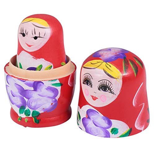NUOBESTY Wooden Russian Nesting Dolls Matryoshka Dolls Stacking Doll Toys for Halloween Christmas New Year Gifts