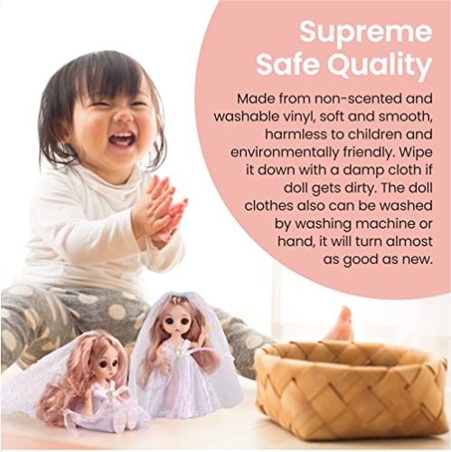 Pole Tip Baby Dolls For Kids, Soft Dolls, Mini Dolls, Dolls For Girls, Party Bag Fillers For Kids, Christmas And Easter Gifts For Kids , Toddler Garden Toys , Travel Toys For Kids ( White Doll )