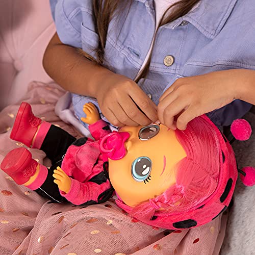CRY BABIES Dressy Lady Ladybug | Interactive baby doll that cries Real tears, with coloured hair and changeable Outfits to Dress up - Toy & function doll for kids + 18 months