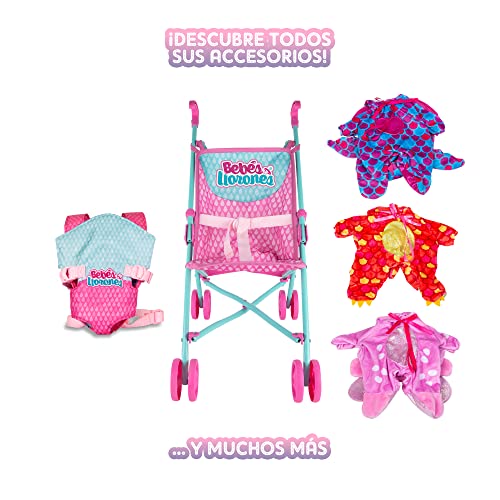 CRY BABIES Dressy Lady Ladybug | Interactive baby doll that cries Real tears, with coloured hair and changeable Outfits to Dress up - Toy & function doll for kids + 18 months