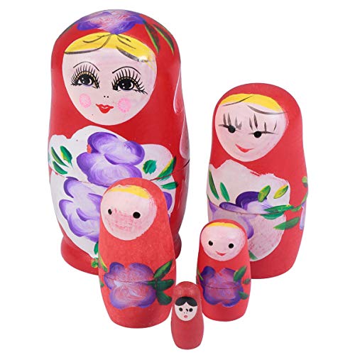 NUOBESTY Wooden Russian Nesting Dolls Matryoshka Dolls Stacking Doll Toys for Halloween Christmas New Year Gifts