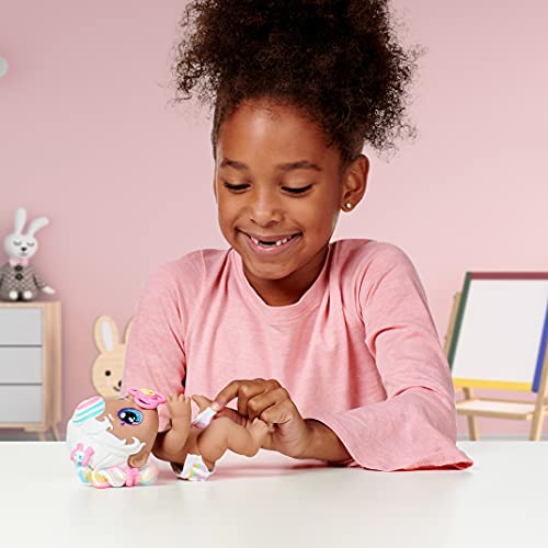 Kindi Kids Mini Mello Scented Kisses Little Sister Official Baby Doll with Big Glitter Eyes, Chubby, Squishy Arms and Legs, Removeable Nappy, Dummy and Bib