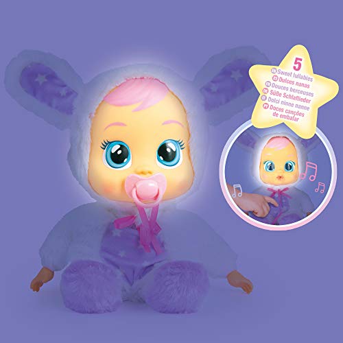Cry Babies Goodnight Coney - Soft Cuddly Baby Doll, Baby Sleep Toy with Night Light and Lullaby, Baby Toy and Bedtime Dolls for Kids Aged +18 Months