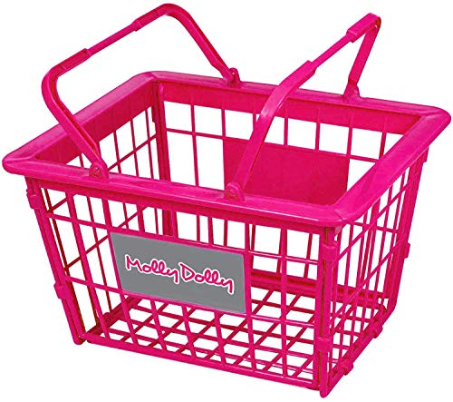 Molly Dolly 2 in 1 Kids Shopping Trolley & Shopping Basket Playset - Toy Shopping Cart For Kids