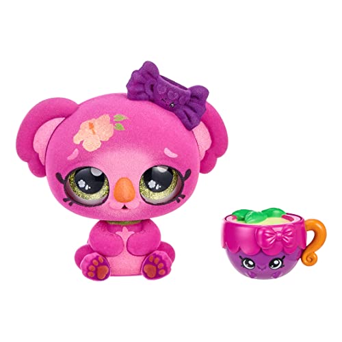 Kindi Kids Party Pets Troppi Koala. Collectible Pet Koala with blinking eyes and Tea Cup Accessory (50268), Green,pink
