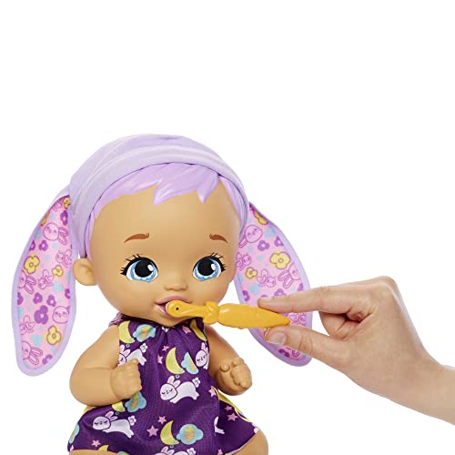 My Garden Baby Brush & Smile Little Bunny Baby Doll (12-in) with 3 Accessories and 2-in-1 Outfit, Pink Hat, Great Gift for Kids Ages 2Y+​