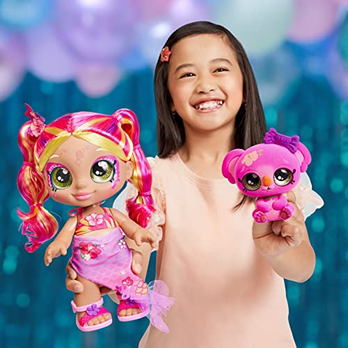 Kindi Kids Party Pets Troppi Koala. Collectible Pet Koala with blinking eyes and Tea Cup Accessory (50268), Green,pink