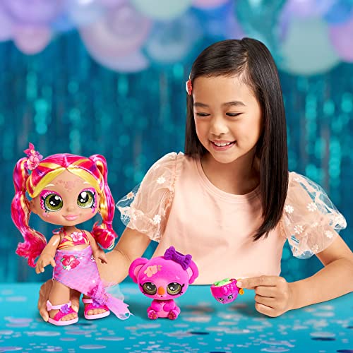 Kindi Kids Party Pets Troppi Koala. Collectible Pet Koala with blinking eyes and Tea Cup Accessory (50268), Green,pink