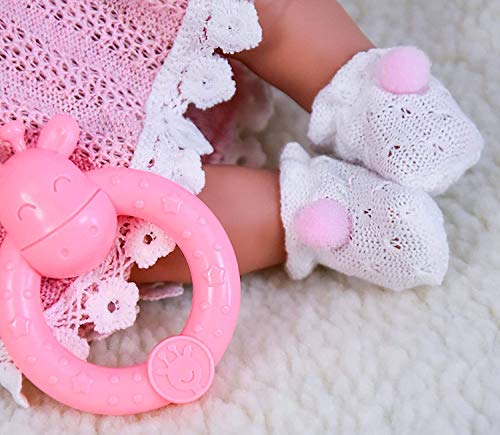 10" Baby Doll Play Set with Baby Rattle and Dummy, Girls / Boys Toy