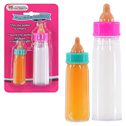 Bibi Doll - Set of 2 Baby Dolls Magic Milk Bottle New Born Doll Feeding Set Accessories Girls Toy