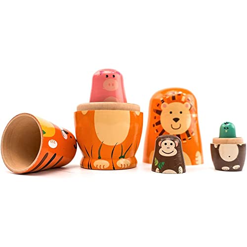 Russian Dolls,5 pcs Wooden Nesting Dolls Unpainted Matryoshka Matrioska Matrioshki Matriozska Dolls DIY Blank Wood Russian Dolls for Make Your Own Boys Girls Gift Decorations