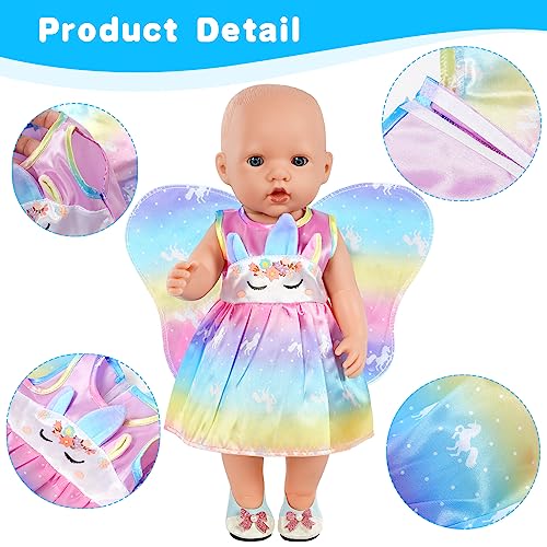Aolso Baby Doll Clothes for 14-18 Inch Doll 35-45 cm Baby Doll, New Doll Clothes Outfits, Sweet Outfits Wings Dress with 1 Coat hanger, New Born Baby Dolls Girls Birthday