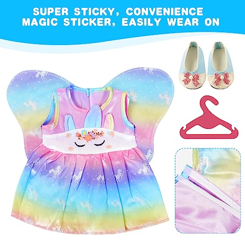 Aolso Baby Doll Clothes for 14-18 Inch Doll 35-45 cm Baby Doll, New Doll Clothes Outfits, Sweet Outfits Wings Dress with 1 Coat hanger, New Born Baby Dolls Girls Birthday