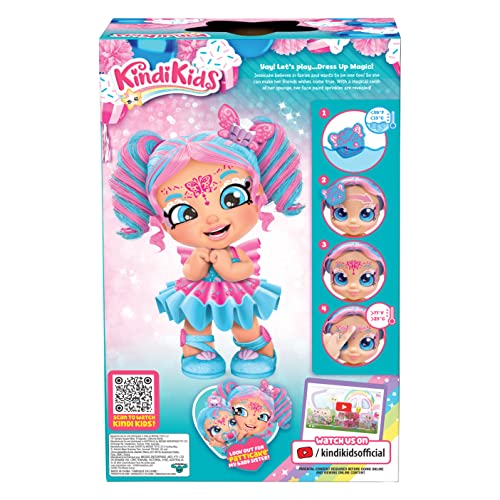 Kindi Kids 50243 Dress Jessicake Fairy Toddler face Paint Reveal, 1 Doll with Magic Sponge, Big Glittery Eyes, Changeable Clothes and Removable Shoes