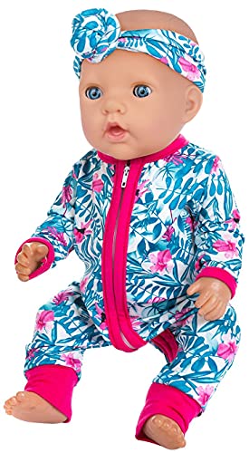 ZITA ELEMENT 2 Set 15-18 Inch Baby Doll Clothes Jumpsuit Outfits for 43cm New Doll, 15 Inch Doll, American 18 Inch Girl Doll Clothes