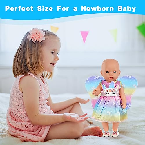 Aolso Baby Doll Clothes for 14-18 Inch Doll 35-45 cm Baby Doll, New Doll Clothes Outfits, Sweet Outfits Wings Dress with 1 Coat hanger, New Born Baby Dolls Girls Birthday