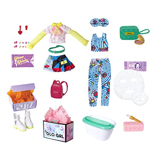 InstaGlam Glo Up Girls Erin Fashion Doll With 25 fashion Surprises and accessories. Collectable Doll for kids Age 4+ 10 inch scale doll Unboxing toy