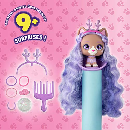 VIP PETS | Surpsie collectible puppy Doll with extra-long Hair - Surprise toys & Hair Reveal Doll for kids +3 Years