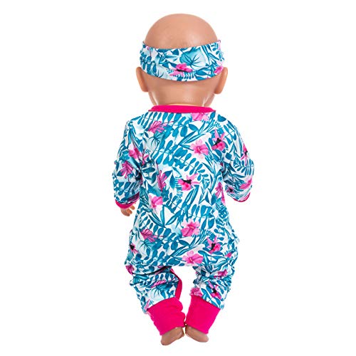 ZITA ELEMENT 2 Set 15-18 Inch Baby Doll Clothes Jumpsuit Outfits for 43cm New Doll, 15 Inch Doll, American 18 Inch Girl Doll Clothes