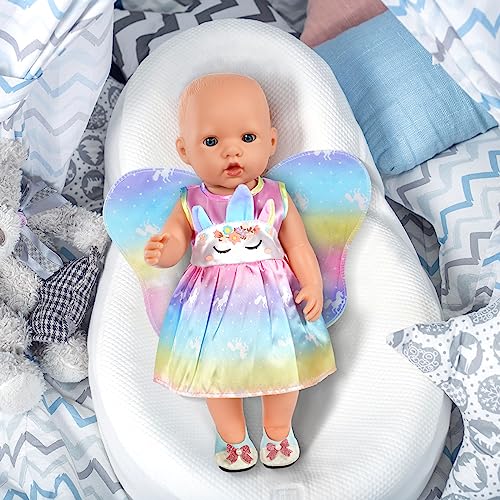 Aolso Baby Doll Clothes for 14-18 Inch Doll 35-45 cm Baby Doll, New Doll Clothes Outfits, Sweet Outfits Wings Dress with 1 Coat hanger, New Born Baby Dolls Girls Birthday