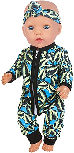 ZITA ELEMENT 2 Set 15-18 Inch Baby Doll Clothes Jumpsuit Outfits for 43cm New Doll, 15 Inch Doll, American 18 Inch Girl Doll Clothes