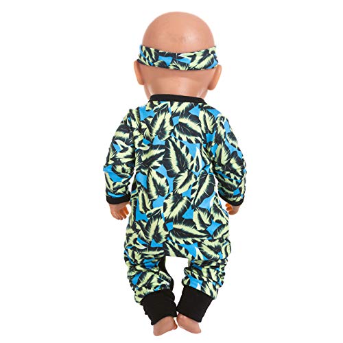 ZITA ELEMENT 2 Set 15-18 Inch Baby Doll Clothes Jumpsuit Outfits for 43cm New Doll, 15 Inch Doll, American 18 Inch Girl Doll Clothes
