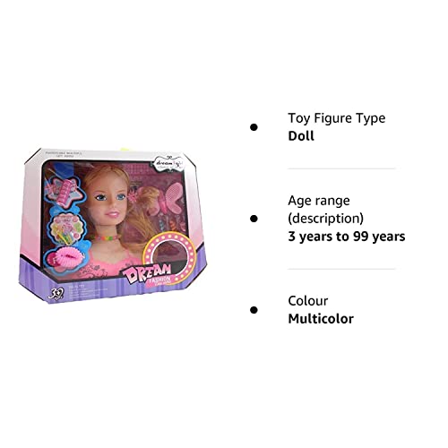 Allkindathings Children Kids girls Hair Styling Dream Dolls Head Play Set with Accessories