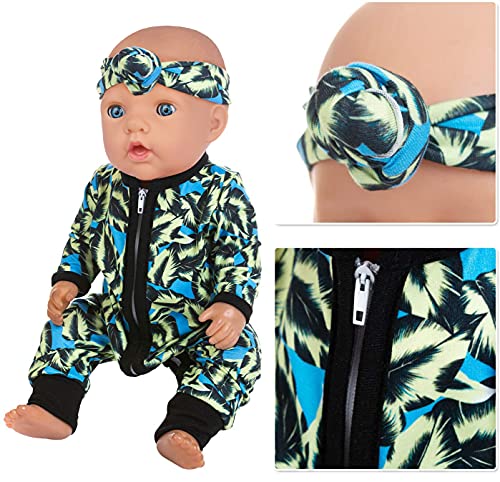 ZITA ELEMENT 2 Set 15-18 Inch Baby Doll Clothes Jumpsuit Outfits for 43cm New Doll, 15 Inch Doll, American 18 Inch Girl Doll Clothes
