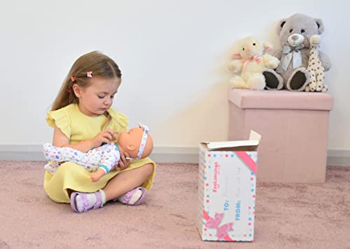 KOOKAMUNGA KIDS 16 Inch Interactive Baby Doll - Realistic Baby Doll w/Expressions - Touch Activated Features and Sounds - Lifelike Moving Chest, Breathes, Cries, Suckles & Giggles w/Toy Baby Bottle