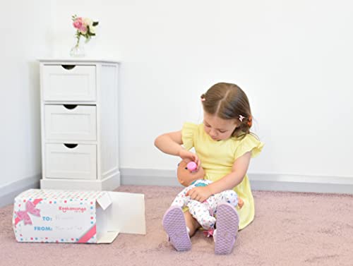 KOOKAMUNGA KIDS 16 Inch Interactive Baby Doll - Realistic Baby Doll w/Expressions - Touch Activated Features and Sounds - Lifelike Moving Chest, Breathes, Cries, Suckles & Giggles w/Toy Baby Bottle