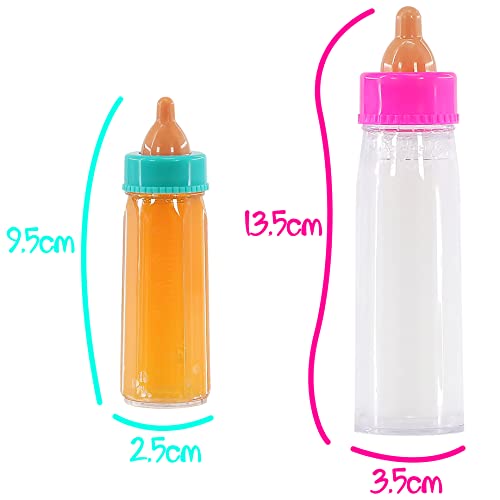 Bibi Doll - Set of 2 Baby Dolls Magic Milk Bottle New Born Doll Feeding Set Accessories Girls Toy