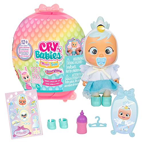 Cry Babies Magic Tears Storyland, Dress Me Up, Surprise Collectible Doll with Outfits, Real tears and Accessories in a Wardrobe capsule; Figures for girls and boys 3 years and up Multicoloured