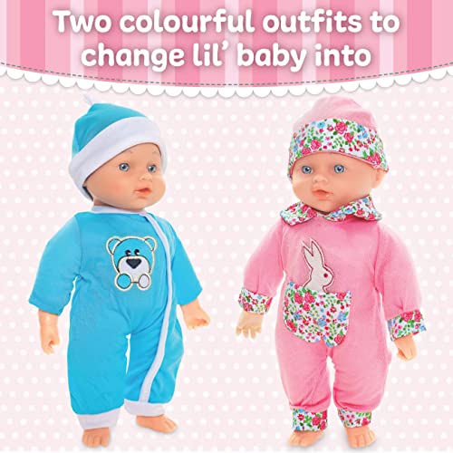 Molly Dolly Baby Doll Set - Soft Talking Doll With 2 Outfits & Accessories - Baby Dolls For Girls - Doll Suitable From 2 Years +