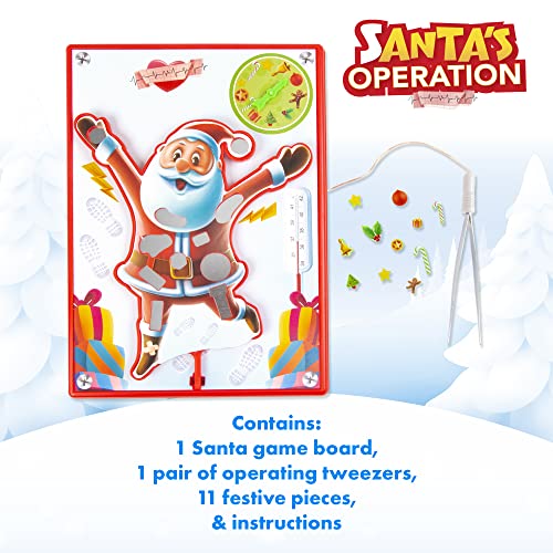 Santa's Operation Kids Board Game - Board Game For Kids 6+ - Christmas Board Game For Families - Remove the Body Parts or Face The Buzzer